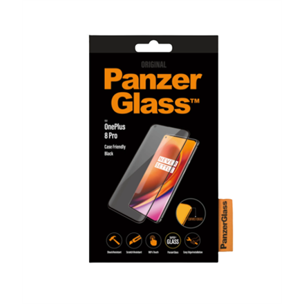 PanzerGlass | Screen protector | OnePlus | 8 Pro | Glass | Black | Full frame coverage; Rounded edges; Crystal clear; 100% touch preservation | Case friendly