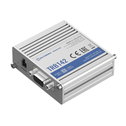 Teltonika TRB142003000 Gateway, 2G/3G/4G LTE (Cat 1), Equipped with RS232 for serial communication | Teltonika | LTE Gateway | TRB142 | No Wi-Fi | Ethernet LAN (RJ-45) ports 0 | Mesh Support No | MU-MiMO No | 2G/3G/4G...