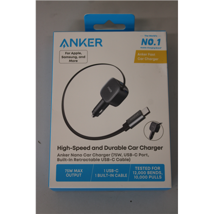 SALE OUT. Anker Nano Car Charger (75W, USB-C Port, Built-In Retractable USB-C Cable) | Anker Nano Car Charger (75W, USB-C Port, Built-In Retractable USB-C Cable) | DEMO