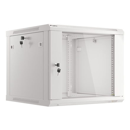 Lanberg | Rack cabinet 19" wall-mount 9U/600x600 (flat pack) with glass door | WF01-6609-10S | Grey