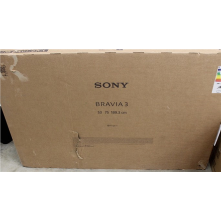 SALE OUT. Sony K75S35B Bravia 3 75" (189cm) 4K Ultra HD Smart Google D-LED TV | SALE OUT. | Sony TV | K75S35B Bravia 3 | 75 | Smart TV | Google TV | 4K UHD | DAMAGED PACKAGING, UNPACKED