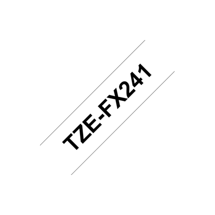 Brother | TZe-FX241 Flexible ID Laminated Tape | Black on White | TZe | 8 m | 1.8 cm