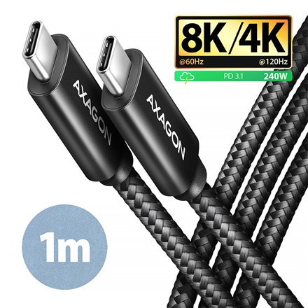 AXAGON | Data and charging USB4 Gen 3x2 cable, 1 m | BUCM3-CM15AB | USB Type C - USB Type C