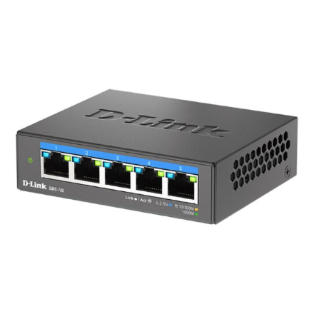 D-Link | DMS-105/E | 5-Port 2.5G Multi-Gigabit Desktop Switch | Desktop | Unmanaged