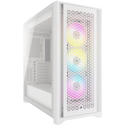 Corsair | Tempered Glass PC Case | iCUE 5000D RGB AIRFLOW | Side window | Mid-Tower | White