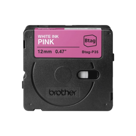 Brother BTAG-P35 | White on Pink | Btag