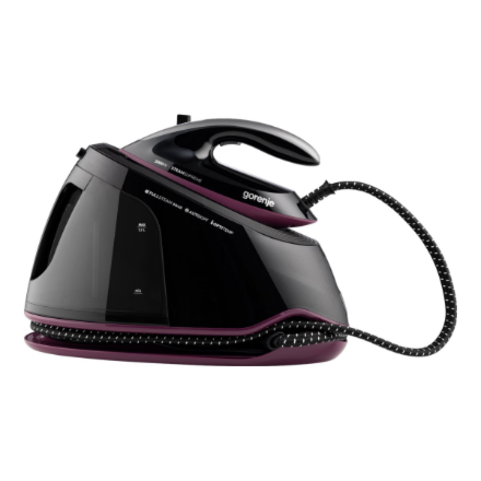 Gorenje Ironing system | SGD3000BKV | 3000 W | 1.5 L | 8 bar | Auto power off | Vertical steam function | Calc-clean function | Black/Purple