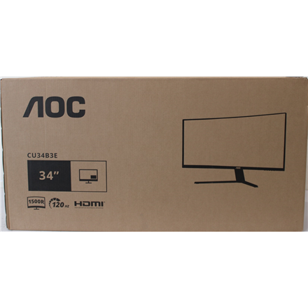 SALE OUT. AOC CU34B3E Curved 34" 3440x1440/21:9/300cd/m2/4ms HDMI, DisplayPort, USB, Audio out | Warranty 36 month(s) | DAMAGED PACKAGING