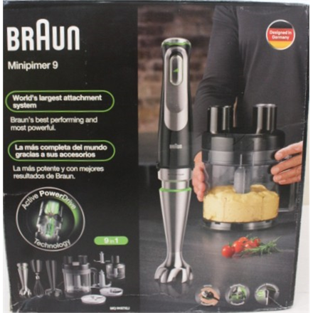 SALE OUT. | SALE OUT. Braun | Hand Blender | MultiQuick 9 MQ9187XLI | Hand Blender | 1200 W | Number of speeds 3 | Black/Stainless Steel | DAMAGED PACKAGING, CRACHED CONTAINER (2L), SCRATCHED BLENDER JAR