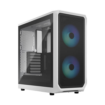 Fractal Design | Focus 2 | Side window | Midi Tower | ATX | RGB White TG Clear Tint