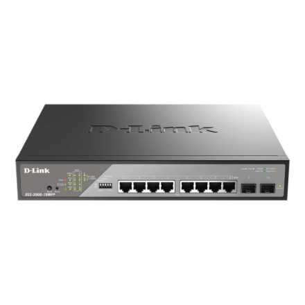 D-Link DSS-200G-10MPP/E 8-Port 10/100/1000 PoE Gigabit Ethernet Surveillance Switch | D-Link