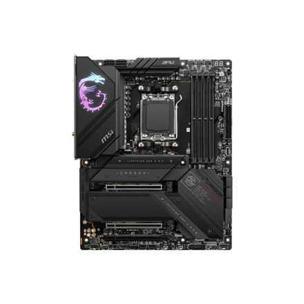 MSI | MPG X670E CARBON WIFI | Processor family AMD | Processor socket AM5 | DDR5 DIMM | Memory slots 4 | Supported hard disk drive interfaces SATA, M.2 | Number of SATA connectors 6 | Chipset AMD X670 | ATX