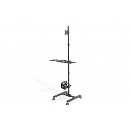 Mobile workstation with individual height adjustment | DA-90374 | Monitor Mount, PC Holder | 17-32 " | Black