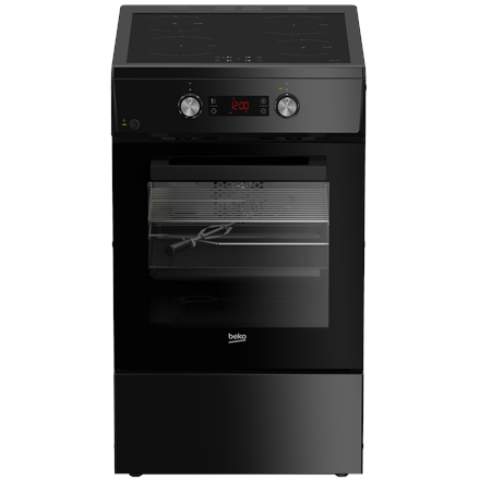 BEKO Cooker | FSM59305BDT | Hob type Induction | Oven type Electric | Black | Width 50 cm | Depth 60 cm | Grilling | Energy efficiency class A | 60 L