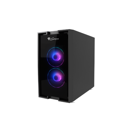 GENESIS IRID 353 ARGB Pc case, Micro tower, 2xUSB 2.0, 2x Jack, 1xUSB 3.0, Black | Genesis | IRID 353 ARGB | ATX | Black