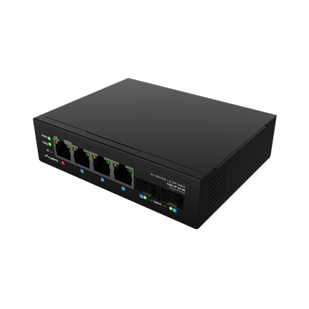 Lanberg | Switch Light IndustrialPoE 1xBT 3xAT 2xSFP Din Unmanagment Gigabit Ethernet | ILGE-4P-2S-90 | Unmanaged | Din rail