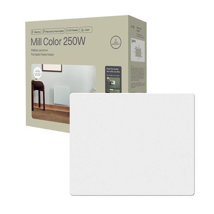 Mill COLOR250 Color Panel Heater, Paintable, 250 W, White