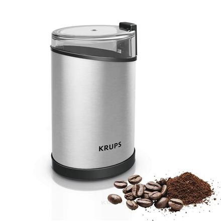 Krups | GX204D | Coffee Grinder | 200 W | Coffee beans capacity 85 g | Lid safety switch | Number of cups 12 pc(s) | Silver