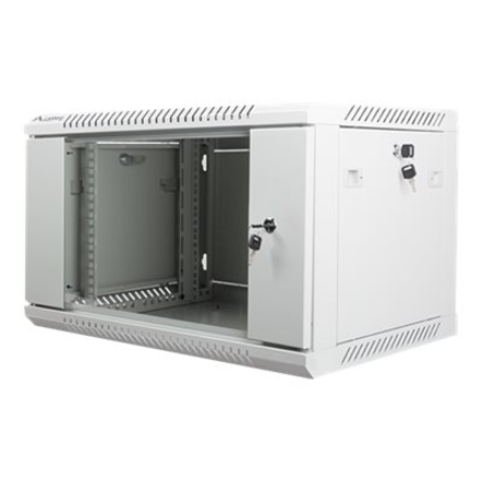 Lanberg Rack cabinet 19" wall-mount 6U/600x450 (flat pack) with glass door – image 1