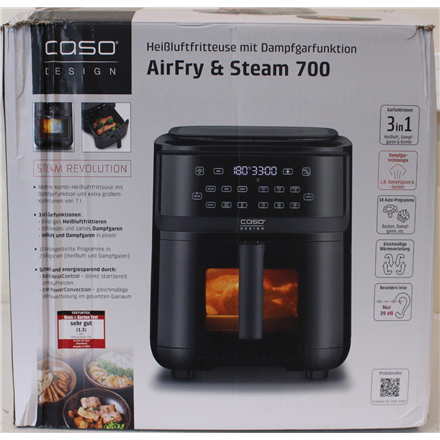 SALE OUT. Caso Steam & AirFry 700 Air fryer with Steam function, 1700 W, Capacity 7 L, Black · Caso · Air Fryer with Steam Function – image 1