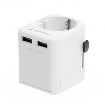 Gembird EU to Universal travel power adapter, 12W | TPA-EU2A12-01-W | 5 V – image 1
