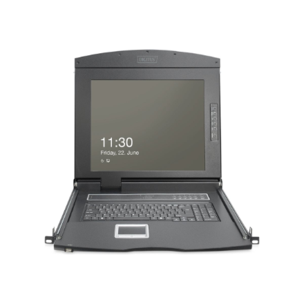 DIGITUS Modular HD LCD KVM console with 19" TFT, 16-port VGA KVM connection, touchpad, US keyboard layout | Digitus – nuotrauka 1