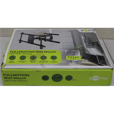 SALE OUT. Goobay TV wall mount Pro FULLMOTION (XL), Black · Goobay Wall mount · TV wall mount Pro FULLMOTION, XL – image 1