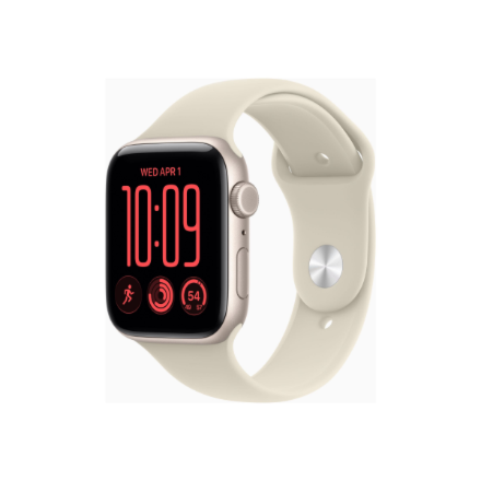 Apple Watch SE 3 GPS + Cellular 44mm Starlight Aluminium Case with Sand Sport Band - S/M | Apple – image 1