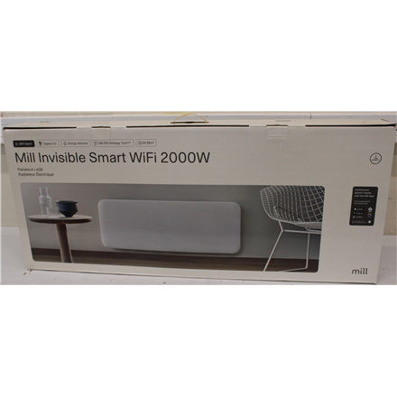 SALE OUT. Mill PA2000WIFI4 Panel Heater with WiFi Gen 4 2000 W Suitable for rooms 24-28 m², White, IPX4 · Mill Invisible Smart WiFi Heater · PA2000WIFI4 – image 1