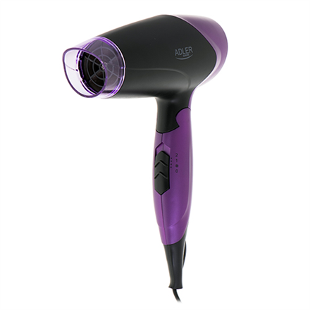 Adler | Hair Dryer | AD 2260 | 1600 W | Number of temperature settings 2 | Black/Purple – nuotrauka 1