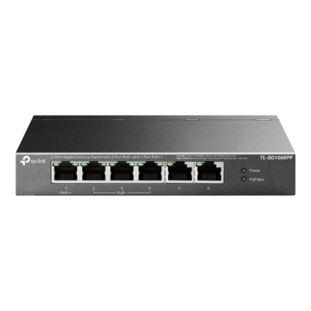 TP-LINK 6-Port Gigabit Switch with 3-Port PoE+ and 1-Port PoE++ – nuotrauka 1