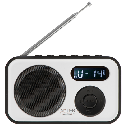 Adler | PLL AM/FM Digital Radio | AD 1906 | Alarm function | White/Black – nuotrauka 1