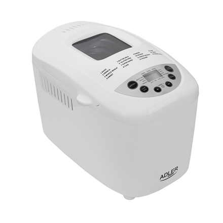 Adler | Bread maker | AD 6019 | Power 850 W | Number of programs 15 | Display LCD | White – nuotrauka 1