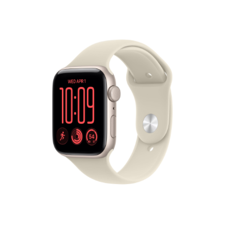 Apple Watch SE 3 GPS 44mm Starlight Aluminium Case with Sand Sport Band - M/L | Apple – image 1