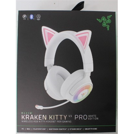 SALE OUT. Razer Kraken Kitty V3 Pro Headset, White · Razer Headset · Kraken Kitty V3 Pro – nuotrauka 1