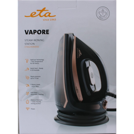 SALE OUT. ETA ETA429090000 Vapore Steam station, 3000 W, Black · ETA Vapore 4290 90000 · Steam Iron – image 1