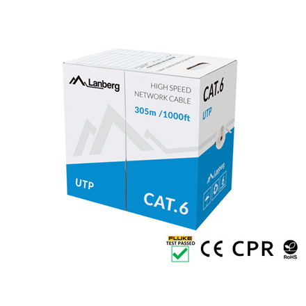 Lanberg | LAN Cable Cat.6 UTP Solid CU CPR + Fluke Passed | LCU6-11CU-0305-S – nuotrauka 1