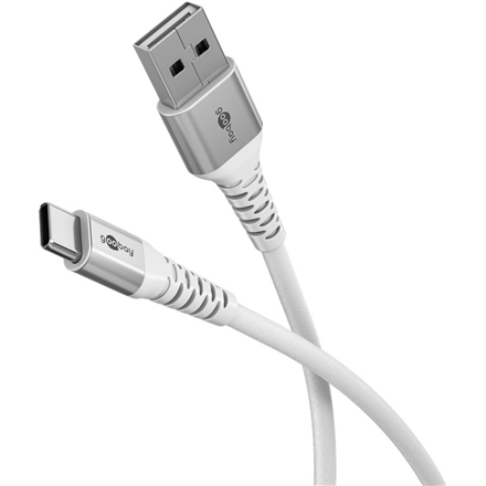 Goobay | USB-C to USB-A Supersoft Textile Cable with Metal Plugs | 74530 – image 1