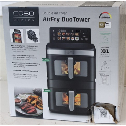 SALE OUT. Caso 03189 DuoTower Double Air Fryer, Total capacity 12.4 L, Black · Caso Double Air Fryer · AirFry DuoTower – image 1