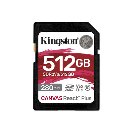 Kingston SDXC II V60 React Plus · SDR2V6/512GB · 512 GB – nuotrauka 1