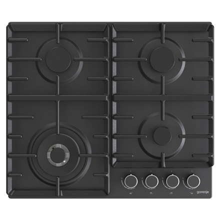 Gorenje | Hob | GW642AB | Gas | Number of burners/cooking zones 4 | Rotary knobs | Black – nuotrauka 1