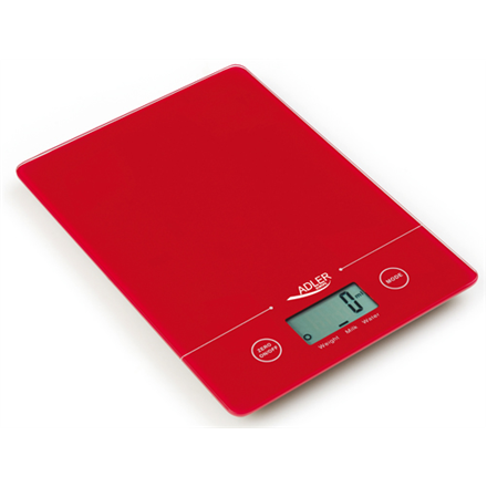 Adler | Kitchen scales | AD 3138 | Maximum weight (capacity) 5 kg | Graduation 1 g | Red – nuotrauka 1