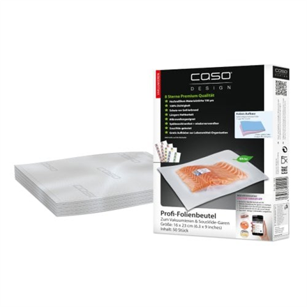 Caso | Foil bags | 01201 | 50 units | Dimensions (W x L) 16 x 23 cm | Ribbed – nuotrauka 1
