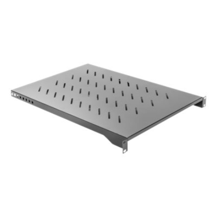 Lanberg 19" fixed shelf 1U/483x700mm, max load capacity up to 15kg | AK-1010-B | Black – image 1
