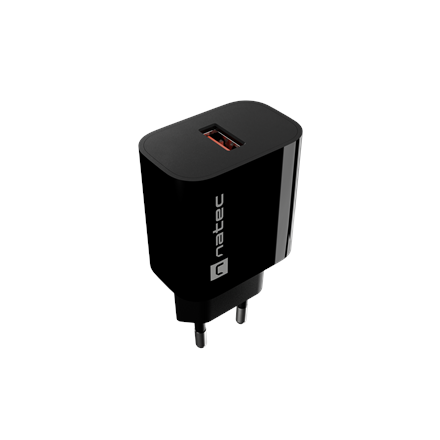 Natec Ribera USB Charger 1X USB-A 18W, Black – nuotrauka 1