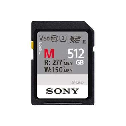 Sony | UHS-II SDXC Memory Card | SF-M | 512 GB | SDXC | Flash memory class 10, U3, V60 – image 1