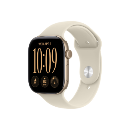 Apple Watch Series 12 GPS 46mm Light Gold Aluminium Case with Sand Sport Band - M/L | Apple – image 1