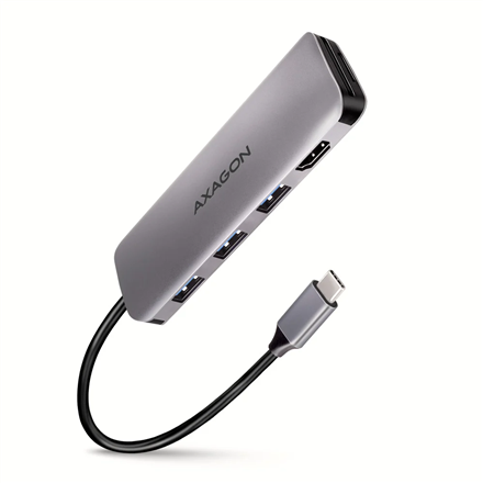 AXAGON SuperSpeed USB-C COMBO 5in1 hub | HMC-HCR3A – nuotrauka 1