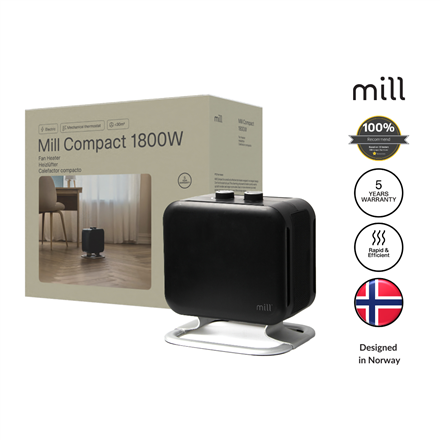Mill | Heater | CUS1800MECBA | PTC Fan | 1800 W | Suitable for rooms up to 30 m² | Black – nuotrauka 1