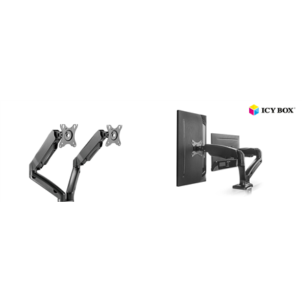 ICY BOX IB-MS304-T, Monitor stand with desk mounted base, for two screens, size up to 27'' | Raidsonic – nuotrauka 1